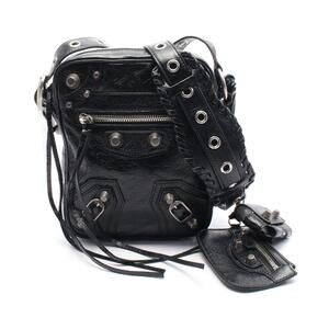 Balenciaga Shoulder Bag Leather Black